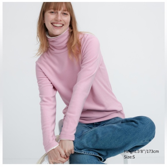 Uniqlo Heattech Fleece Turtleneck long sleeve T-Shirt - Picture 1 of 4